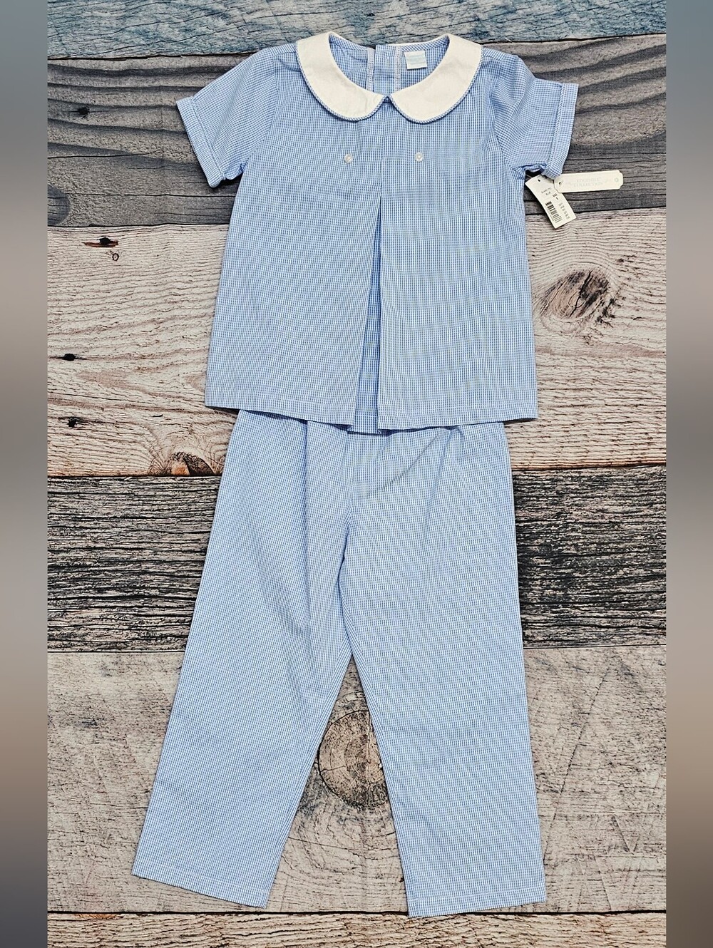 Edgehill Collection Boys 2 Piece Peter Pan Cap Sleeves Outfit Size 5T NWT